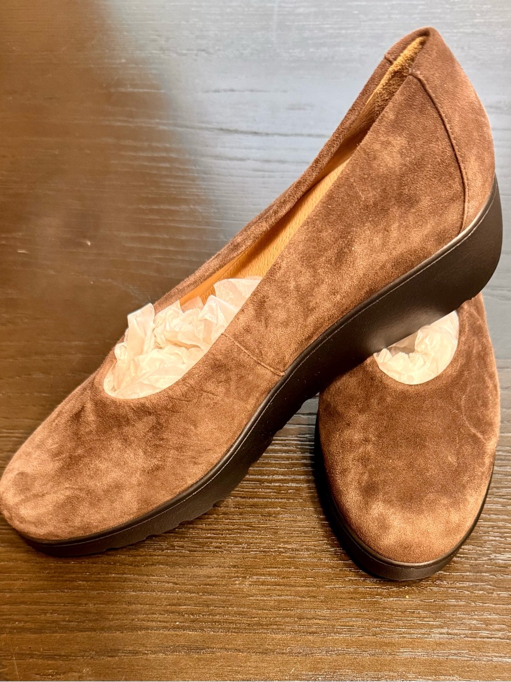 Brioso Waverly Dark Brown Suede Comfort Wedge Pumps Size 8.5